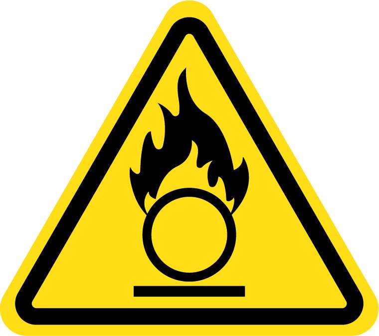 Panneau PVC 3mm 24x20cm Danger Oxygène triangle jaune