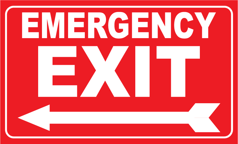 Autocollant Stickers Diamètre 12x16cm Emergency Exit