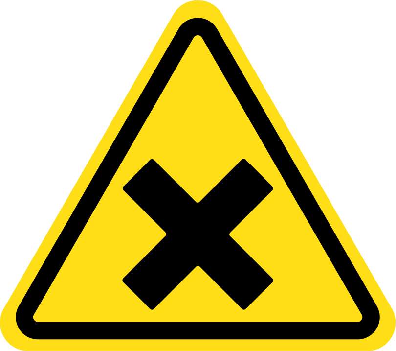 Panneau PVC 3mm 24x8cm Danger Irritant/Nocif triangle jaune