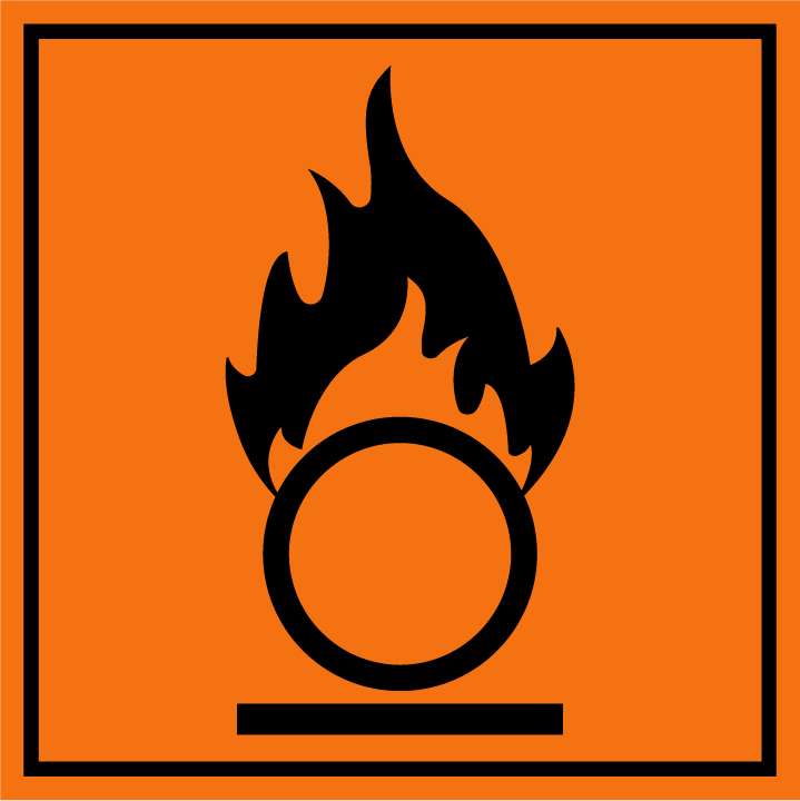 Panneau PVC 3mm 20x20cm Danger Oxygène orange