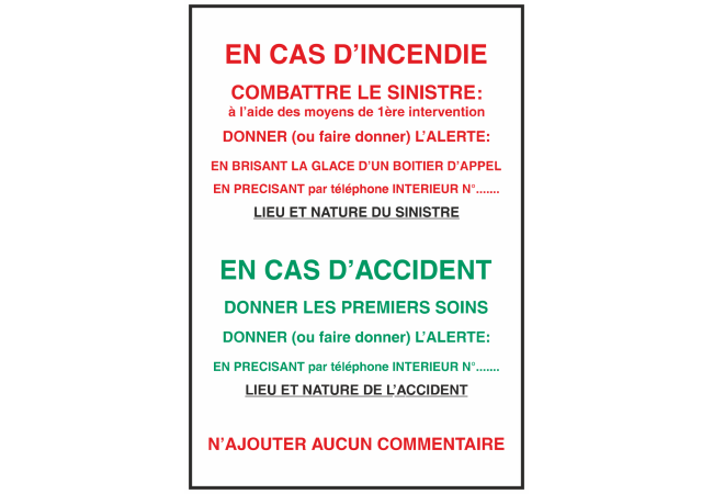 Autocollant Consigne de Sécurité – Multiples Formats