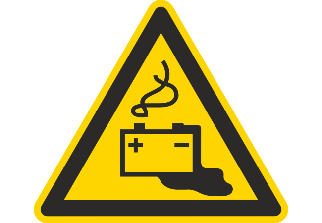 Autocollant Danger Batteries – Signalétique de Prévention
