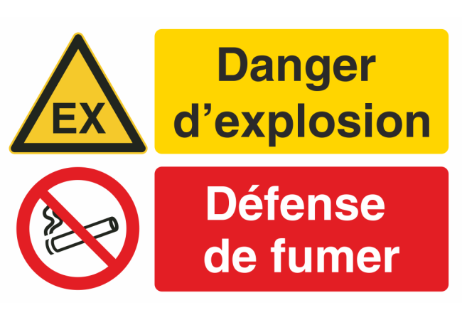 Autocollant Danger Explosion & Interdiction de Fumer