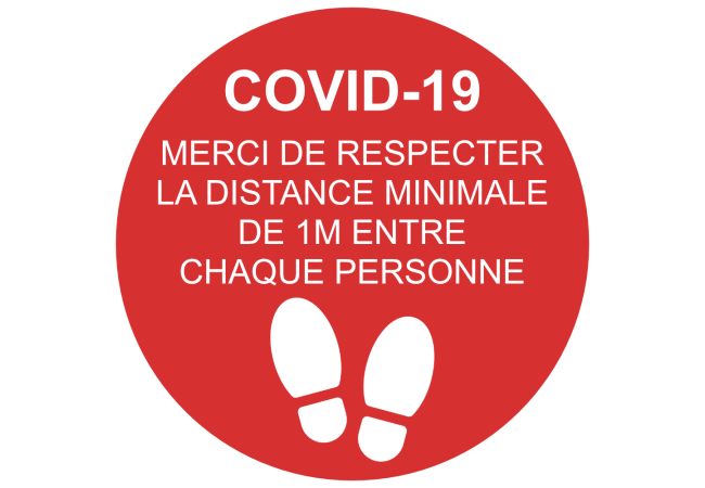 Autocollant Distanciation Sociale - Design Rond
