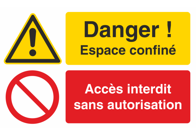 Autocollant Espace Confiné - Accès Interdit Sans Autorisation