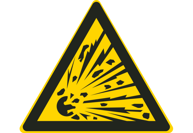 Autocollant Matières Explosives - Signalisation de danger