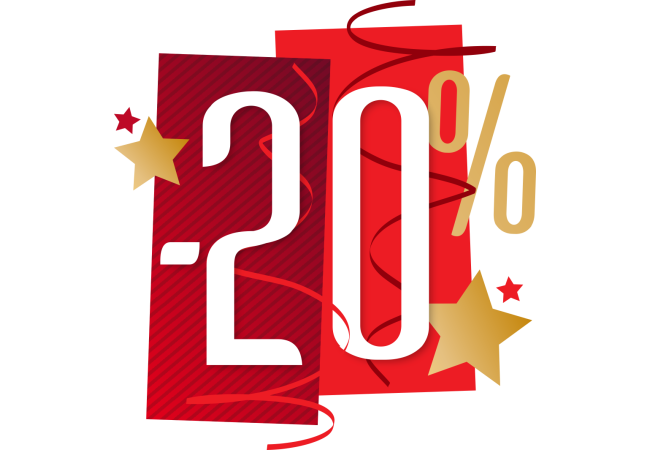 Autocollant Promotion -20% Fêtes et Soldes