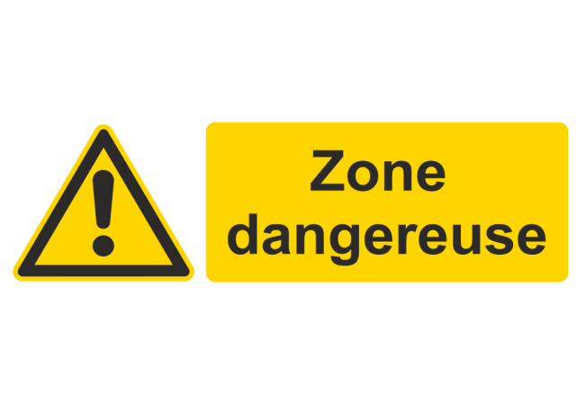 Autocollant Zone Dangereuse — Signalétique de Danger