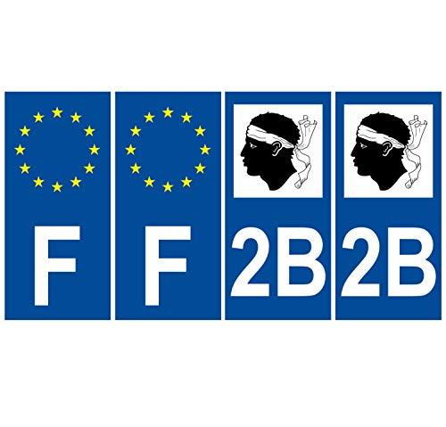 4 Stickers plaque immatriculation Auto
