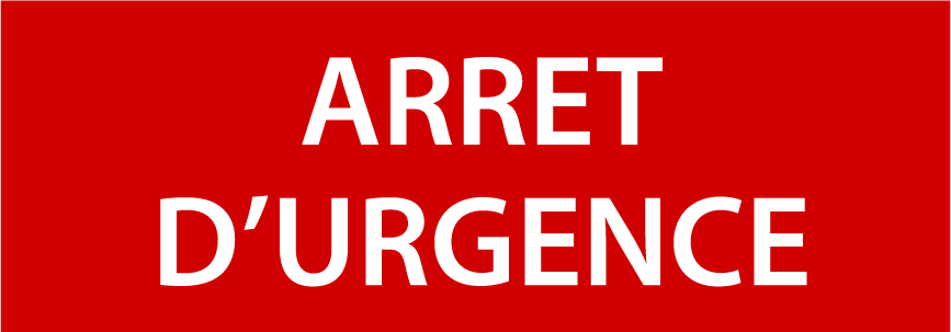 Panneau PVC 3mm 24x8cm Arrêt d’Urgence