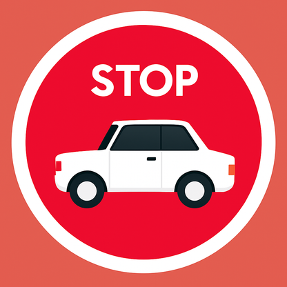 Sticker Voiture Stop Rond 10x10 cm