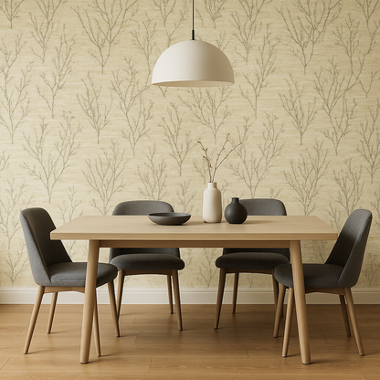 Papier Peint Épis d'Herbe Beige