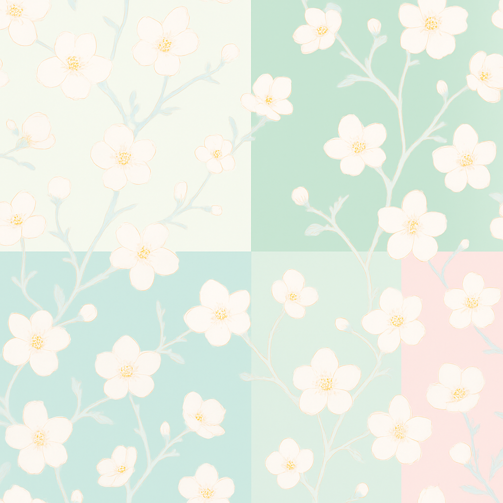 Papier peint motifs floraux style peinture aux teintes fraîches