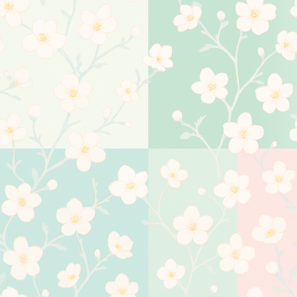 Papier peint motifs floraux style peinture aux teintes fraîches