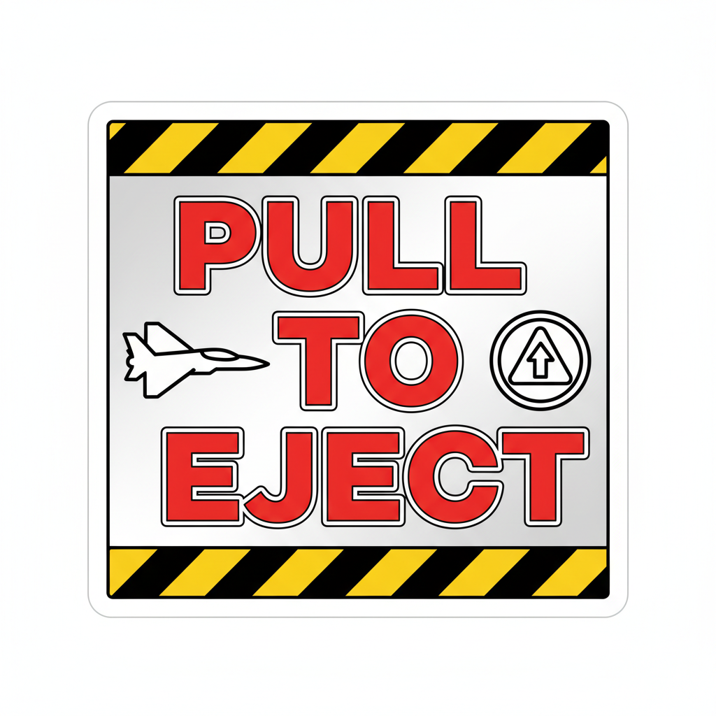 Sticker Voiture Aviation 20x20 cm - Pull to Eject
