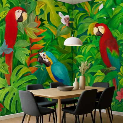 Papier peint Perroquets dans la forêt tropicale