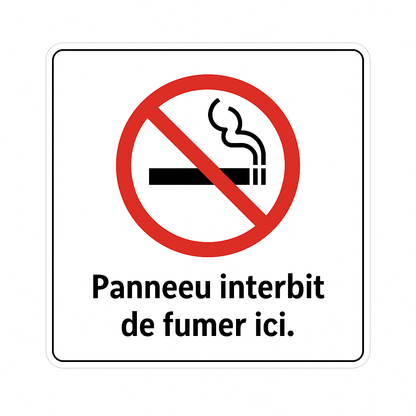 Sticker Panneau Interdit de Fumer Ici - 12x12 cm