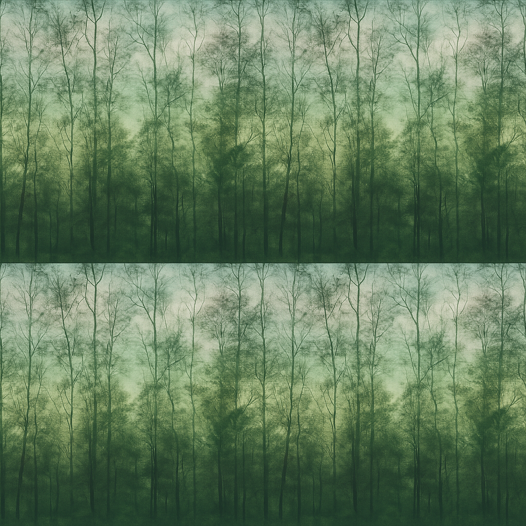 Papier Peint Matin Brumeux forêt Aquarelle