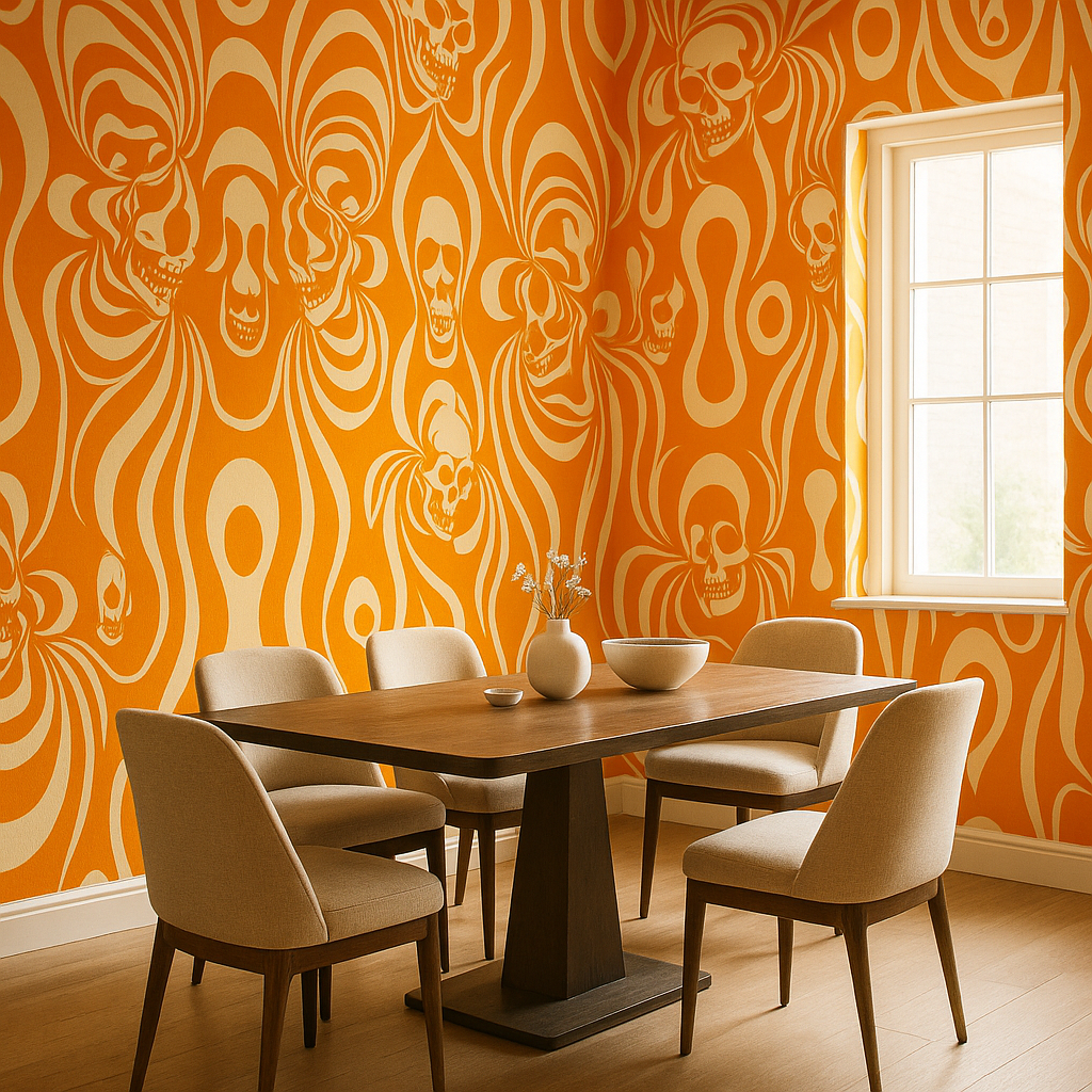 Motifs Rétro Seventies en Couleurs Chaudes