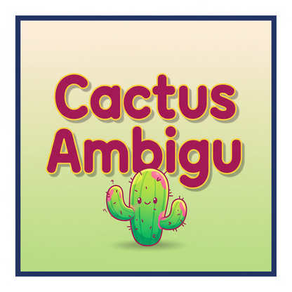 Sticker Cactus Ambigu - Humour Drôle et Décontracté