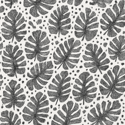 Papier Peint Tropiques Noir et Blanc