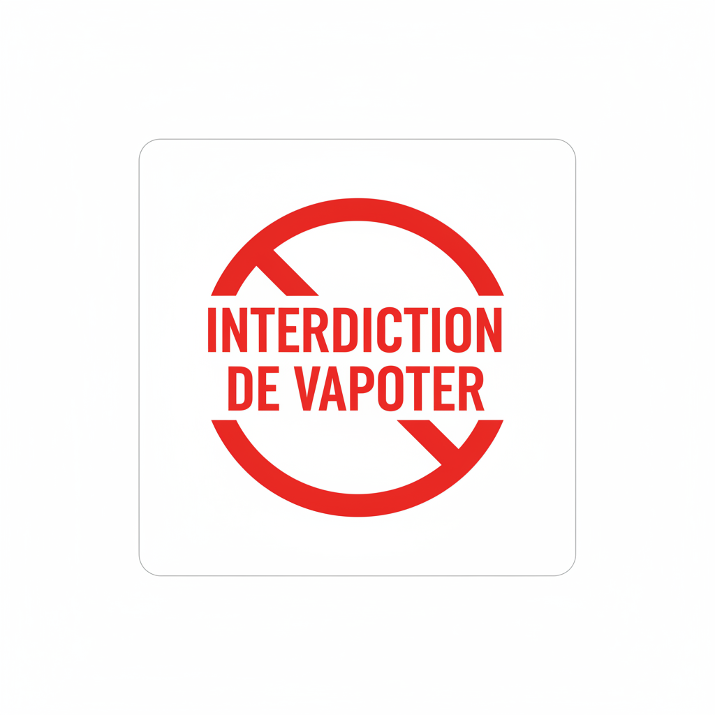 Sticker Interdiction de Vapoter - Signalétique Clair
