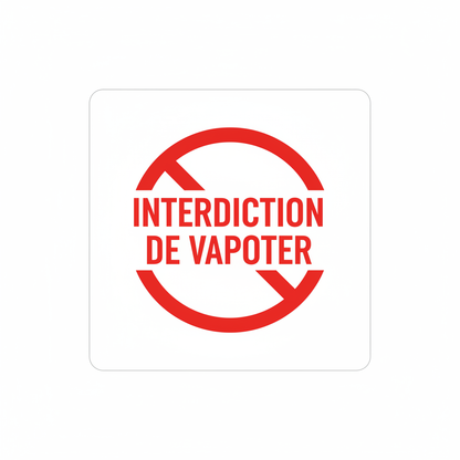 Sticker Interdiction de Vapoter - Signalétique Clair