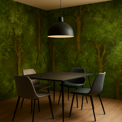 Papier Peint Imitation Forêt de Feuillus