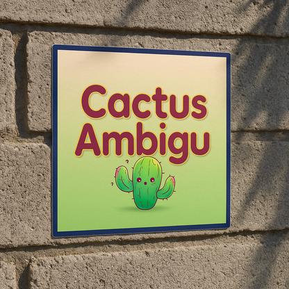 Sticker Cactus Ambigu - Humour Drôle et Décontracté