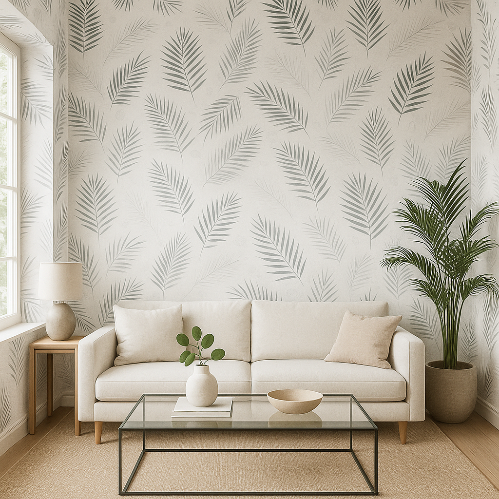 Papier peint impression abstraite géométrique tropicale