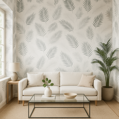 Papier peint impression abstraite géométrique tropicale