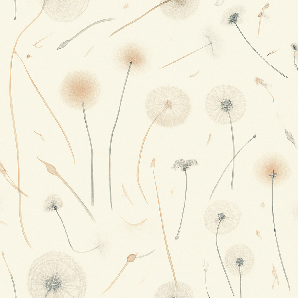 Papier peint champ de pissenlits et fleurs sauvages
