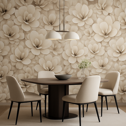 Papier peint fleurs en 3D élégant