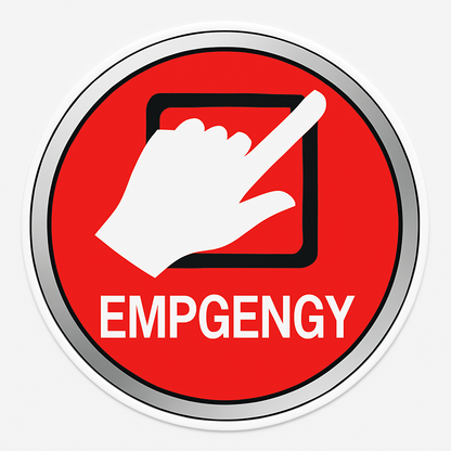 Sticker Bouton Arrêt d'Urgence 15x15 cm