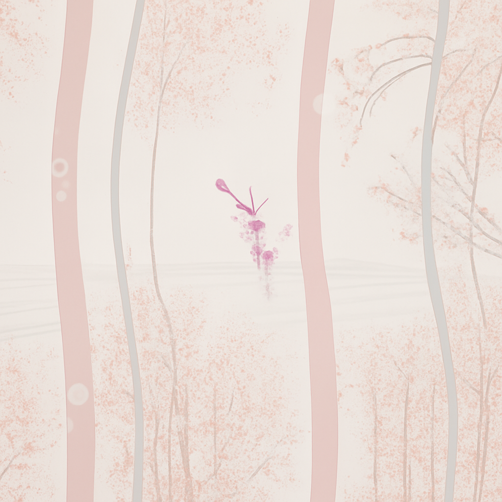 Papier Peint Fleurs Abstraites Blanches et Herbe Délicate