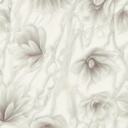 Papier Peint Magnolias en Fleurs sur Fond de Marbre