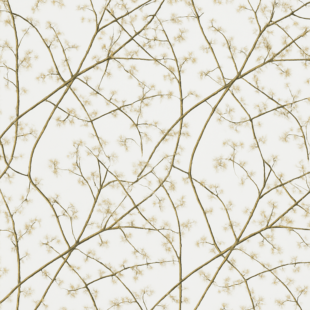 Papier Peint Fleurs Beiges Translucides Minimaliste