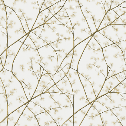 Papier Peint Fleurs Beiges Translucides Minimaliste