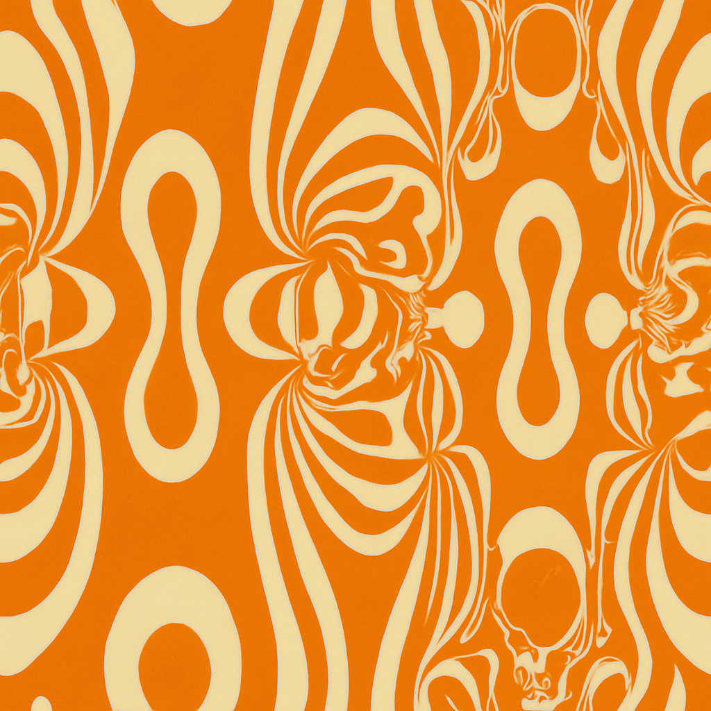 Motifs Rétro Seventies en Couleurs Chaudes
