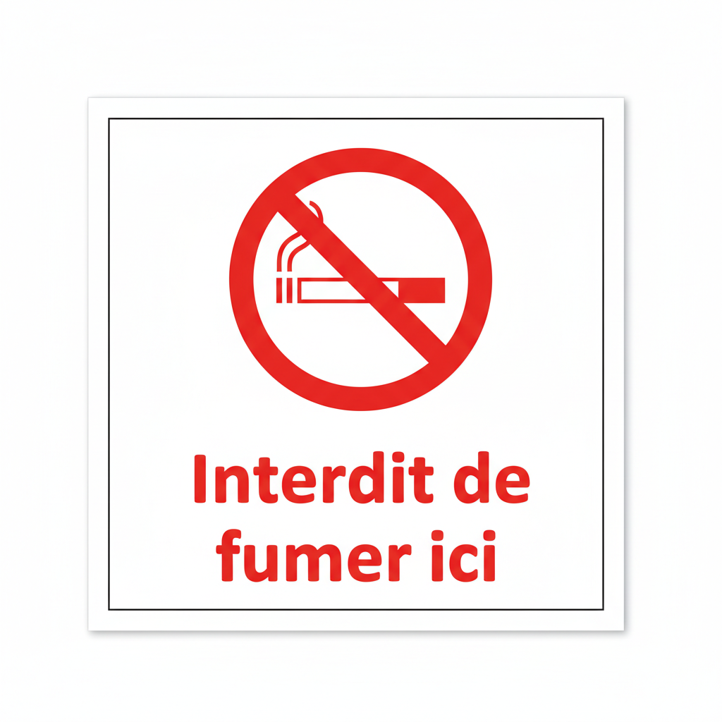 Sticker Interdit de Fumer - Signalisation claire