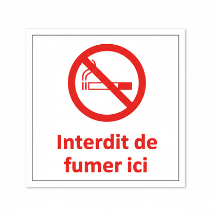 Sticker Interdit de Fumer - Signalisation claire