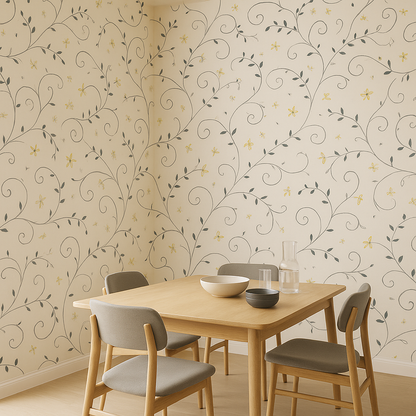 Papier Peint Collection Plantes et Fleurs Tons Neutres