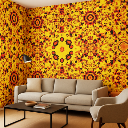 Motif Rétro Pop Seventies aux Couleurs Chaudes