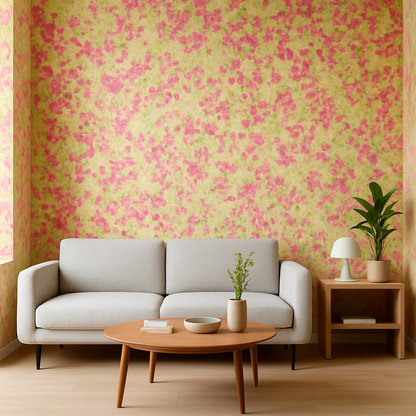 Papier Peint Feuillage à Fleurs Roses