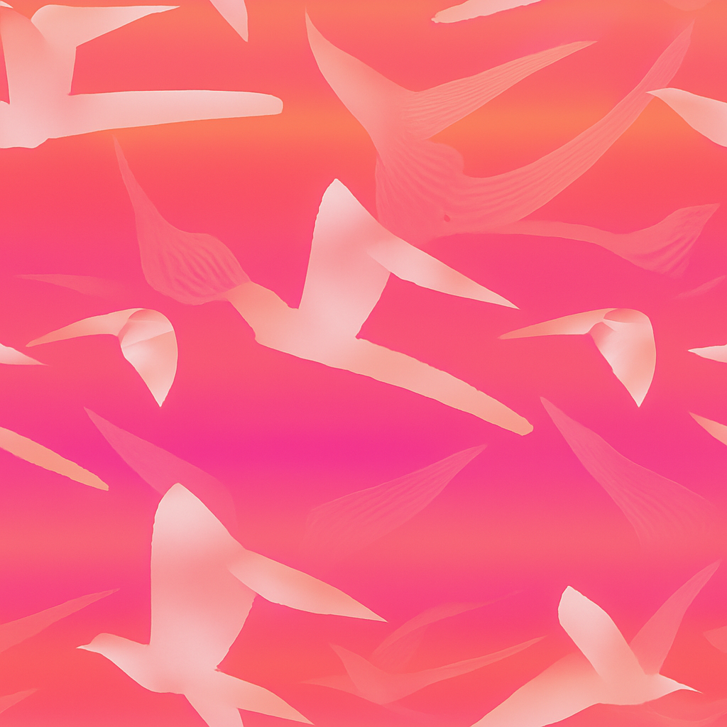 Papier peint Mouettes au coucher du soleil