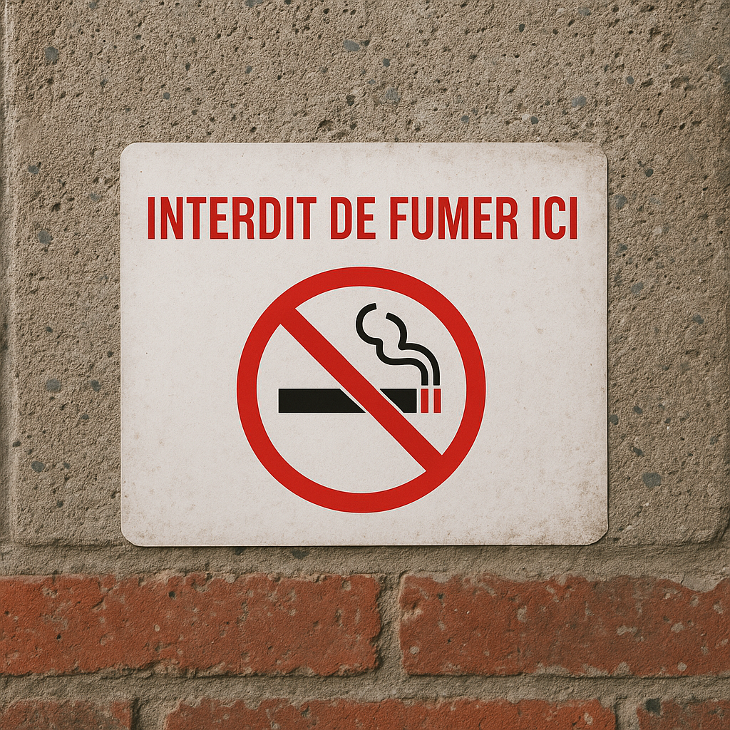 Sticker Panneau Interdit de Fumer - Signalétique Claire