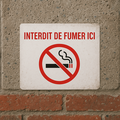 Sticker Panneau Interdit de Fumer - Signalétique Claire
