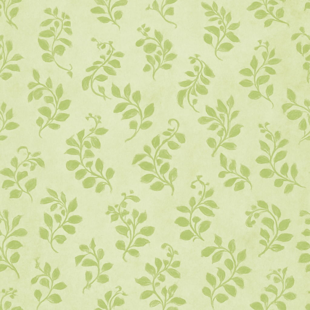 Papier Peint Feuilles Vertes Aquarelles avec Fleurs