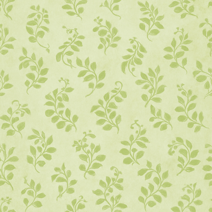Papier Peint Feuilles Vertes Aquarelles avec Fleurs