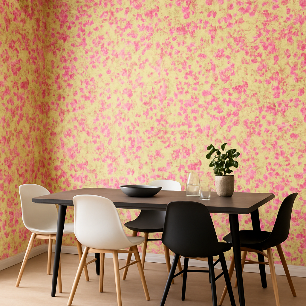 Papier Peint Feuillage à Fleurs Roses